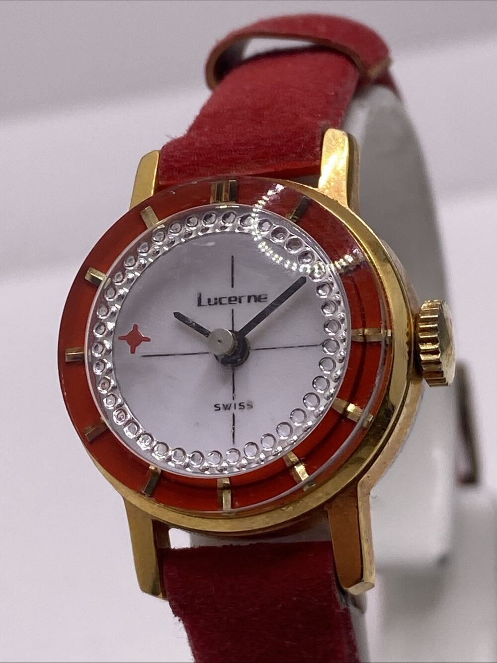 Vintage Lucerne Mechanical Wind Womens Watch Works Running